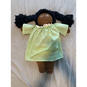 VTG 1980s Handmade Soft‎ Sculpture African American DOLL Yarn Hair Look